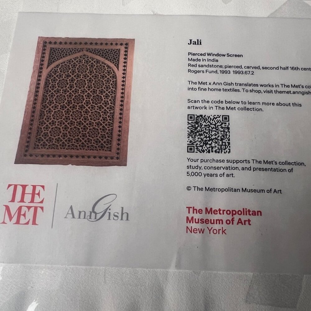 NWT $525 The Met x Ann Gish 3-PC Jali KING Duvet Cover / Shams SET - White - Picture 4 of 4